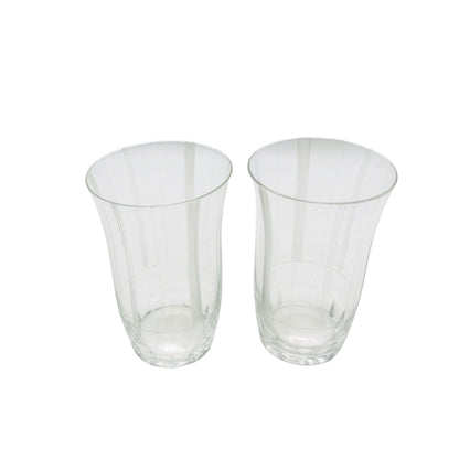 Wassergläser beschliffen Rillen handgefertigt 50er 60er Jahre Vintage Trinkgläser Glas