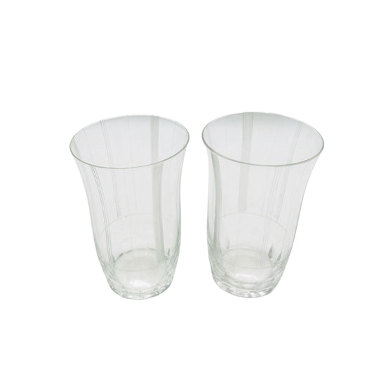Wassergläser beschliffen Rillen handgefertigt 50er 60er Jahre Vintage Trinkgläser Glas