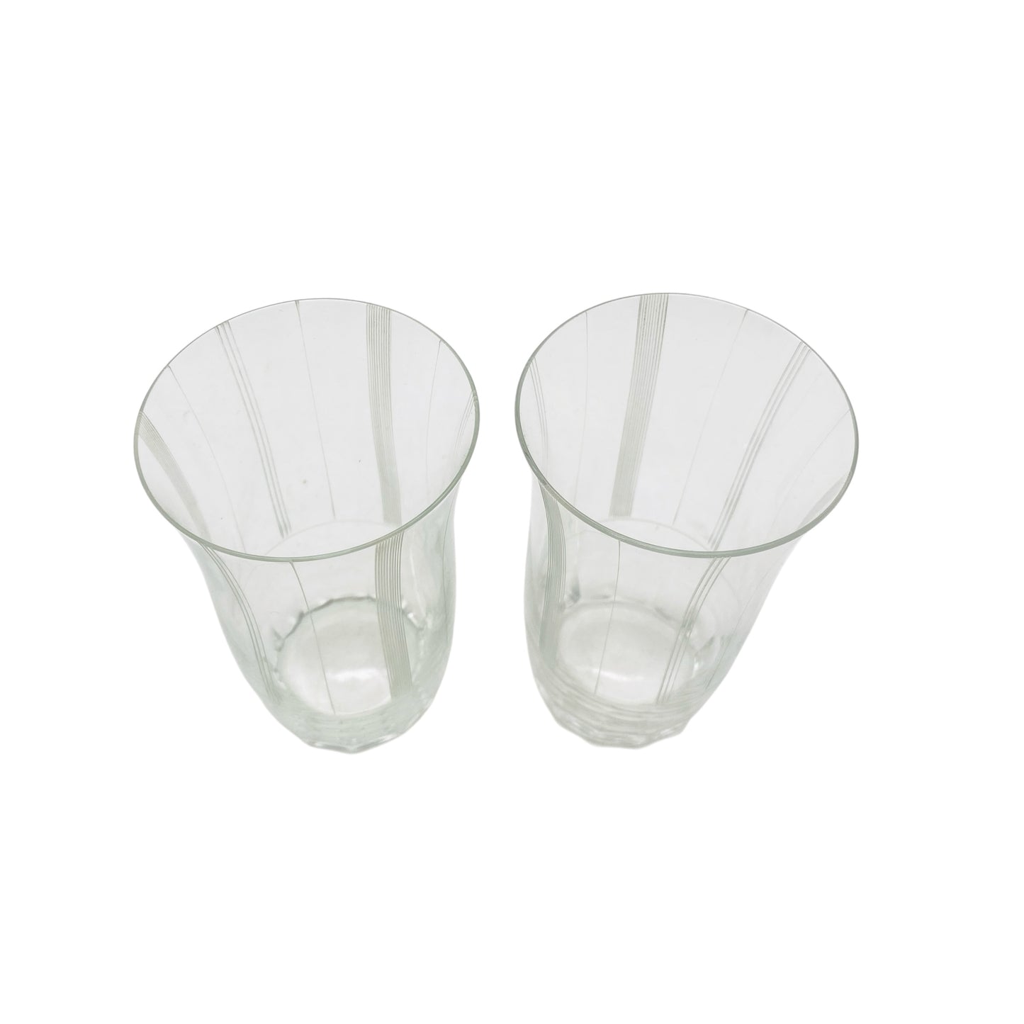 Wassergläser beschliffen Rillen handgefertigt 50er 60er Jahre Vintage Trinkgläser Glas