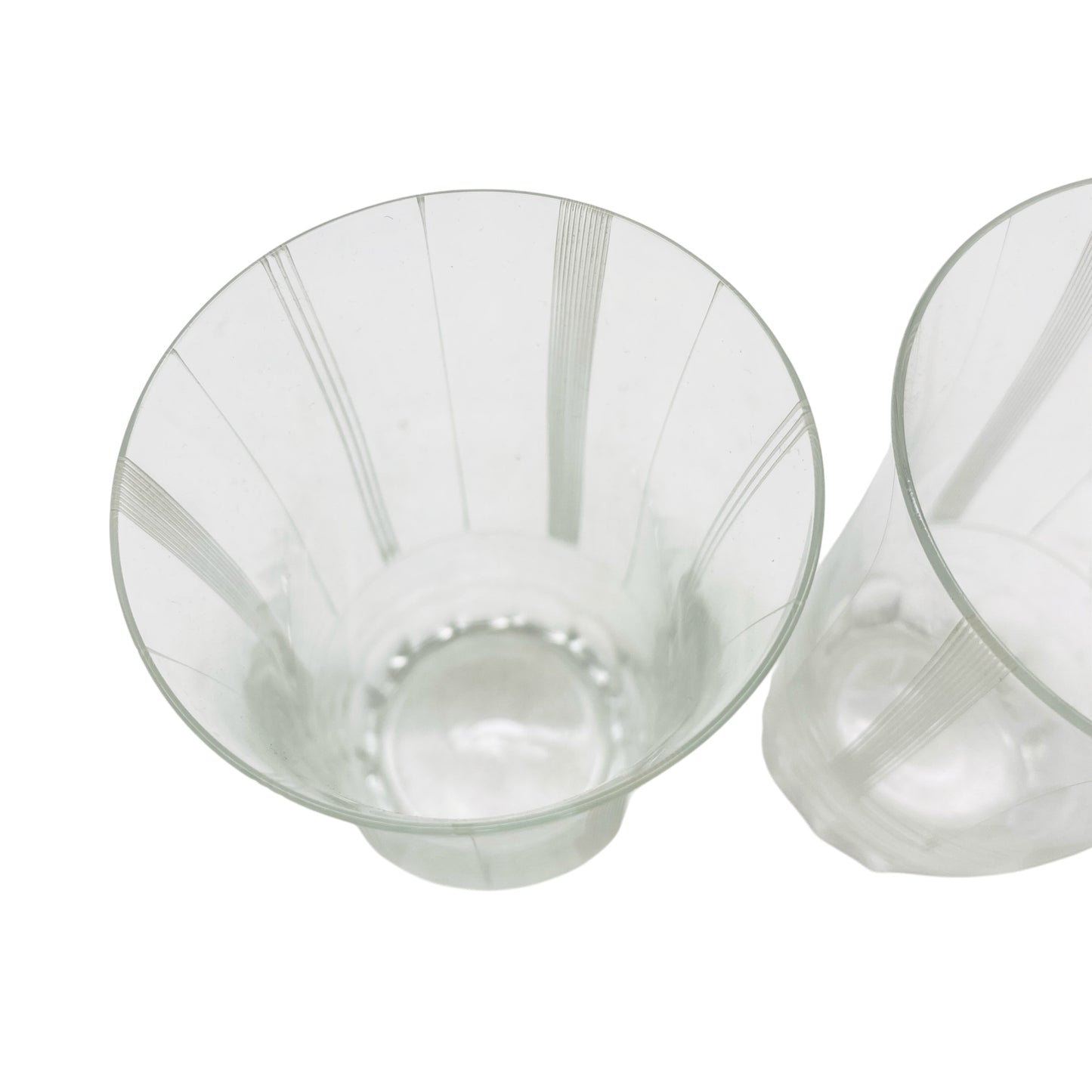 Wassergläser beschliffen Rillen handgefertigt 50er 60er Jahre Vintage Trinkgläser Glas
