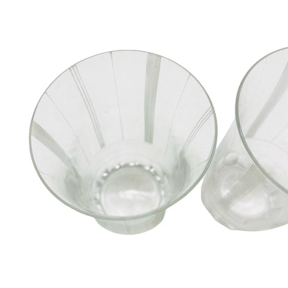 Wassergläser beschliffen Rillen handgefertigt 50er 60er Jahre Vintage Trinkgläser Glas