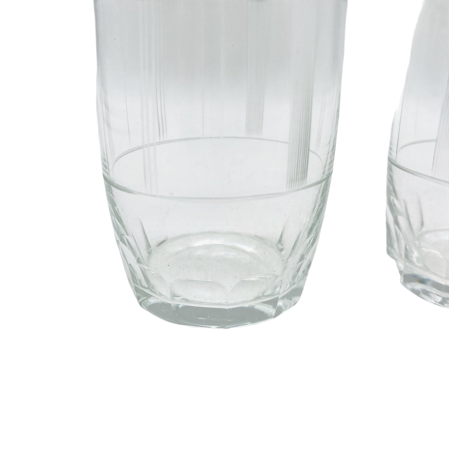 Wassergläser beschliffen Rillen handgefertigt 50er 60er Jahre Vintage Trinkgläser Glas