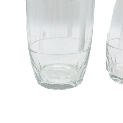 Wassergläser beschliffen Rillen handgefertigt 50er 60er Jahre Vintage Trinkgläser Glas