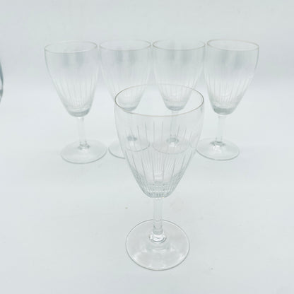 Weingläser 5er Set beschliffen 60er 70er Jahre Vintage Glas