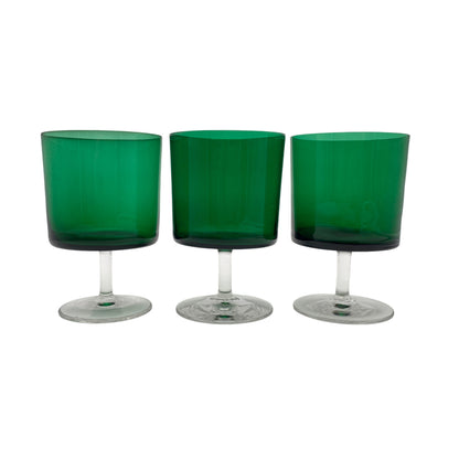 Weingläser Glas grün Mid Century 60er 70er Jahre Vintage Lounge Gläser