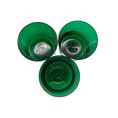 Weingläser Glas grün Mid Century 60er 70er Jahre Vintage Lounge Gläser