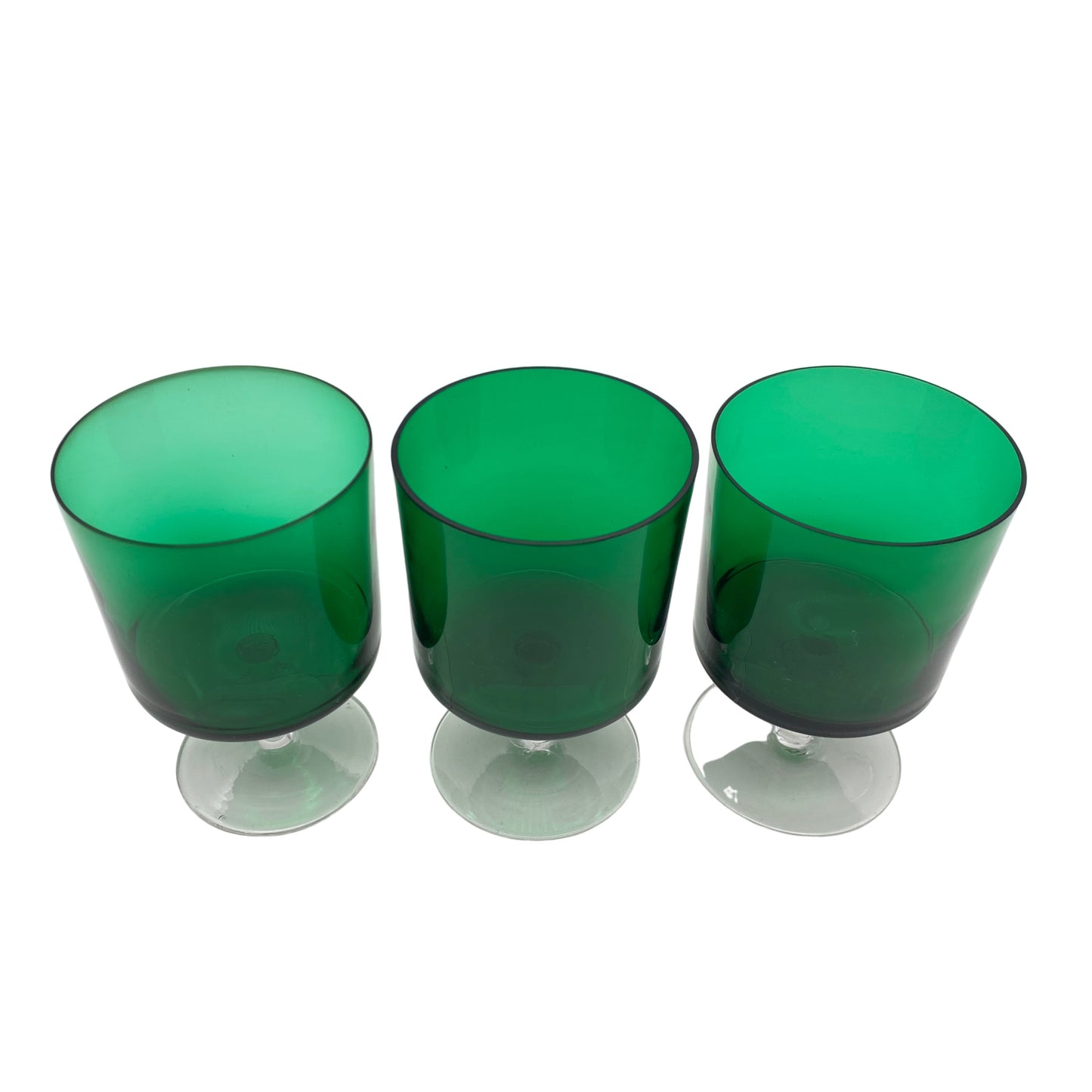 Weingläser Glas grün Mid Century 60er 70er Jahre Vintage Lounge Gläser