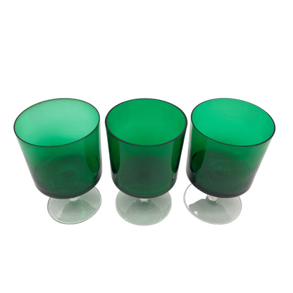 Weingläser Glas grün Mid Century 60er 70er Jahre Vintage Lounge Gläser