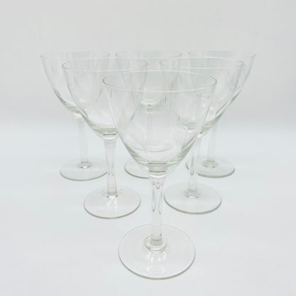 Weingläser Mid Century 50er 60er beschliffen 6er Set Gläser Lounge 