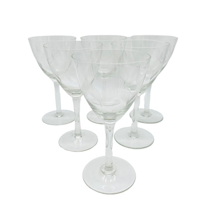 Weingläser Mid Century 50er 60er beschliffen 6er Set Gläser Lounge 