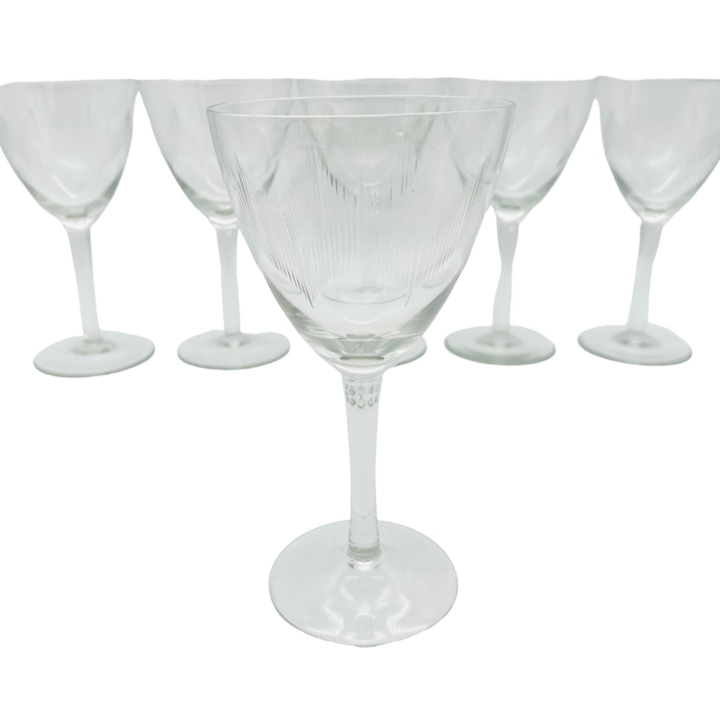 Weingläser Mid Century 50er 60er beschliffen 6er Set Gläser Lounge 