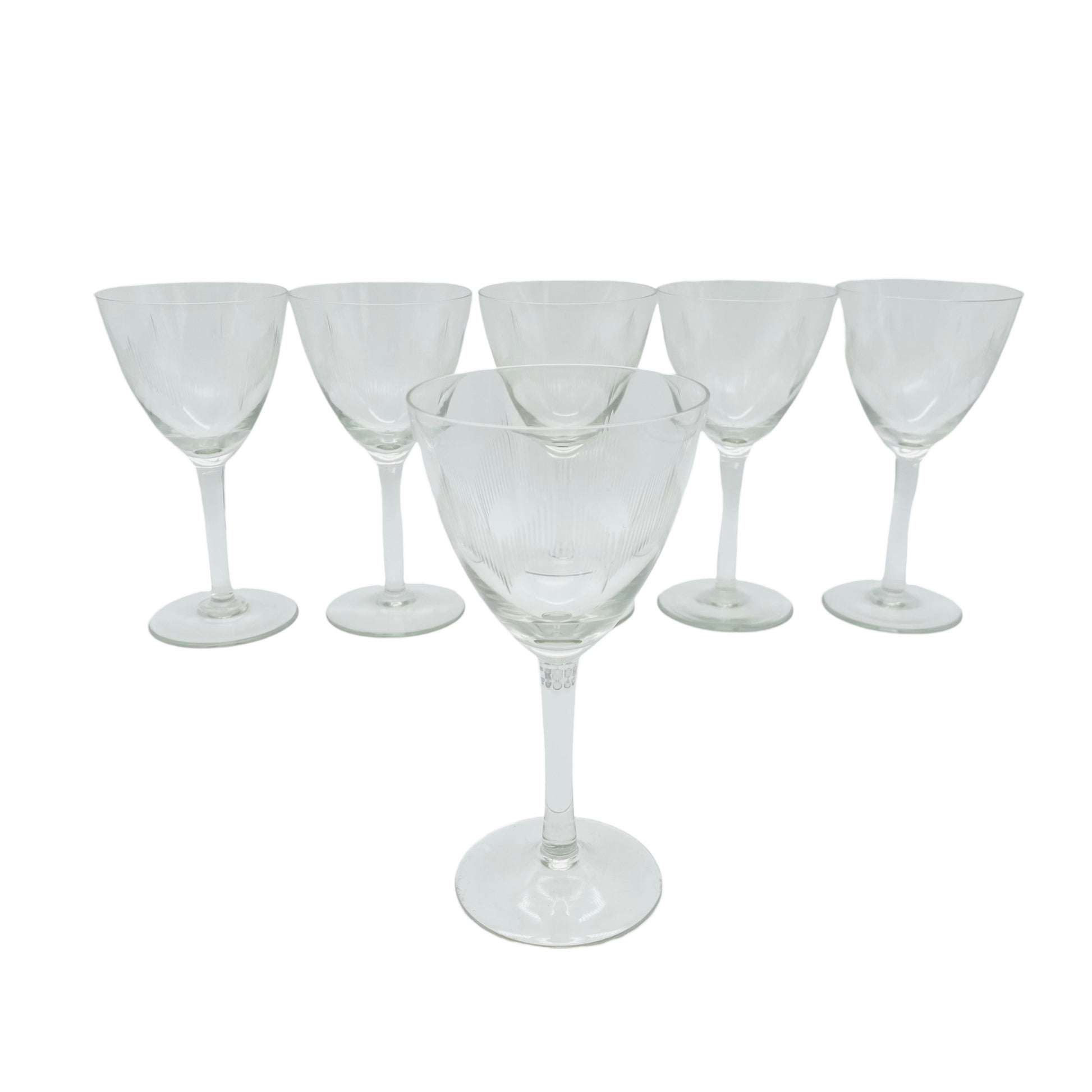 Weingläser Mid Century 50er 60er beschliffen 6er Set Gläser Lounge 