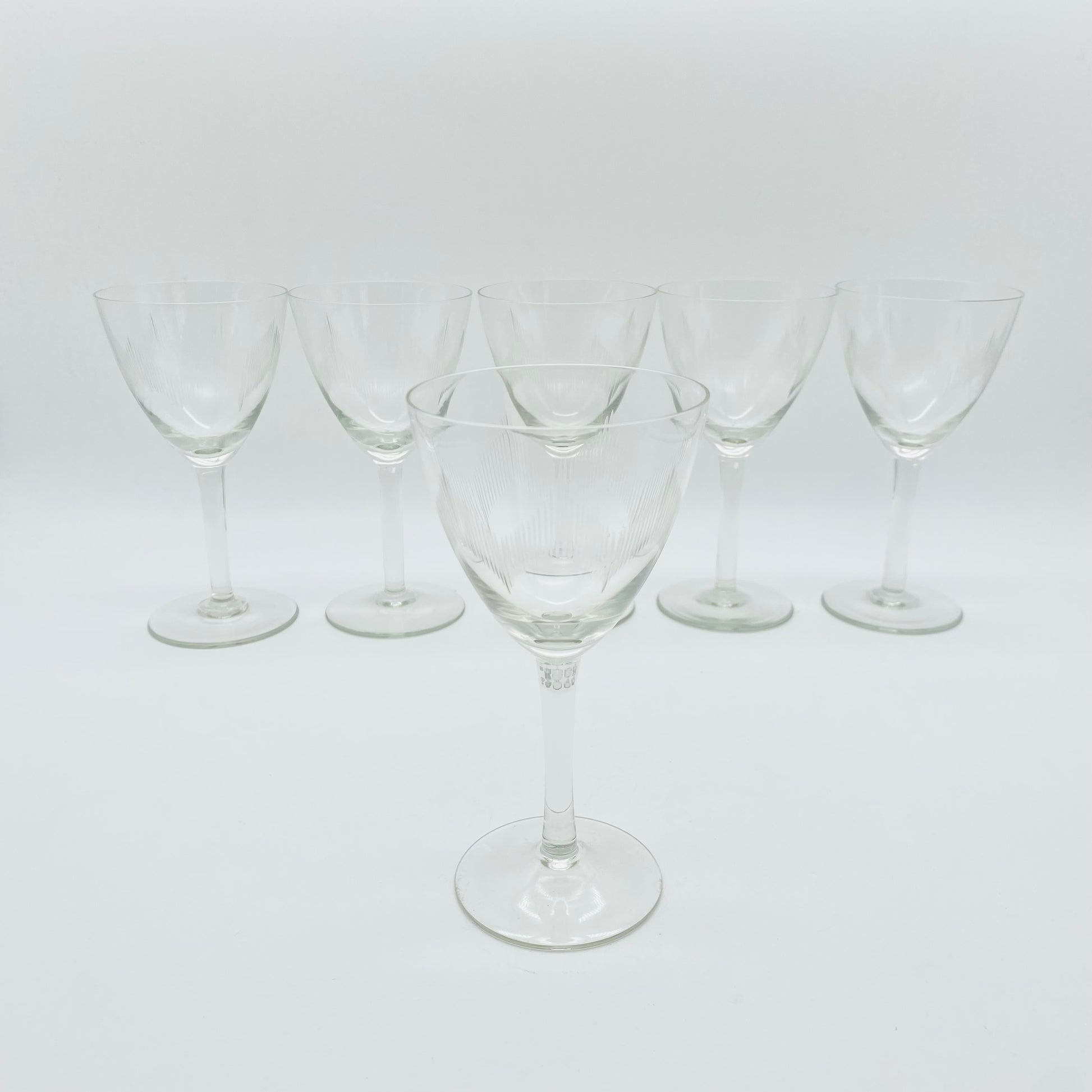 Weingläser Mid Century 50er 60er beschliffen 6er Set Gläser Lounge 