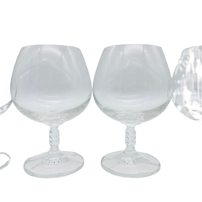 Weingläser Set transparent 70er 80er Jahre Glas