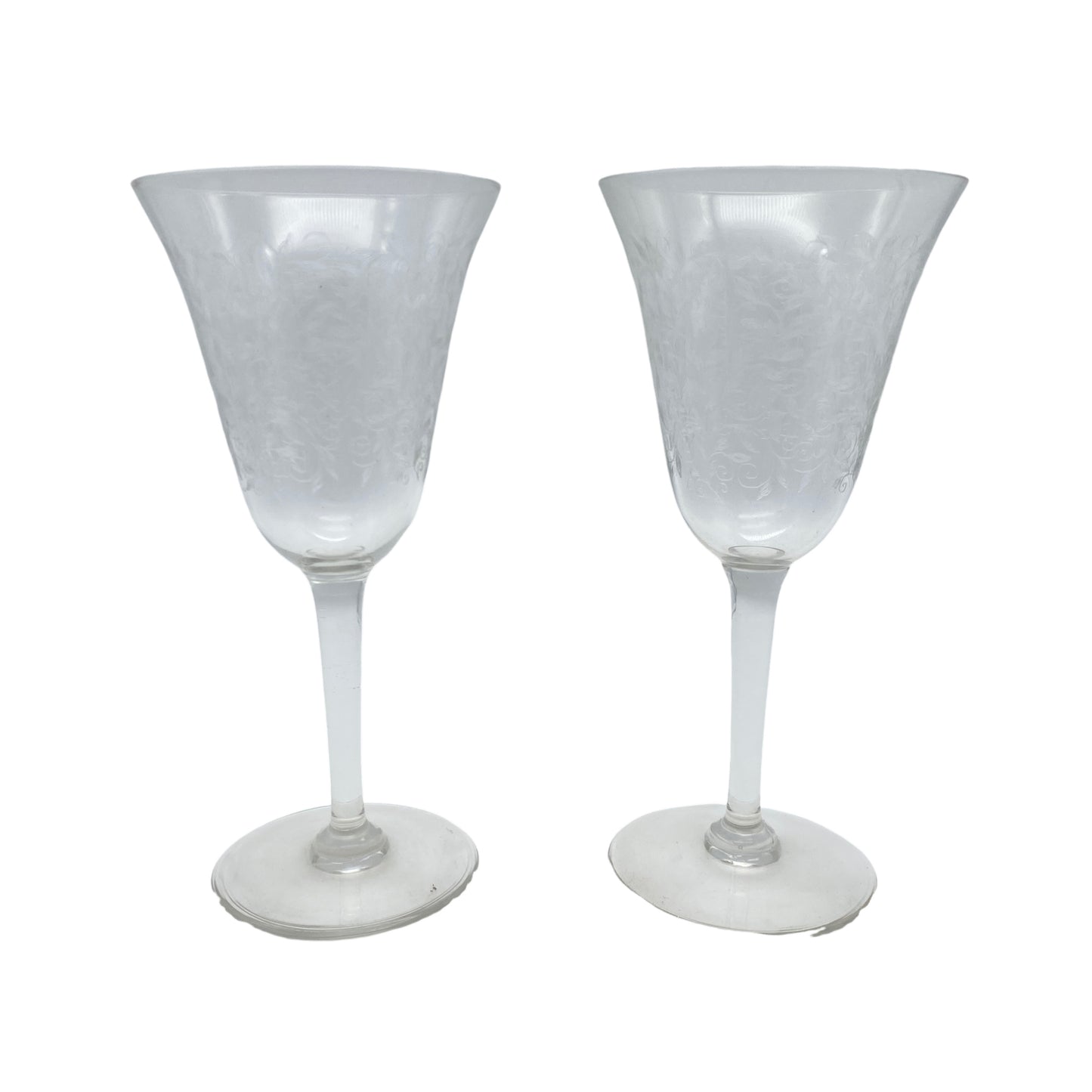 Weingläser florales Dekor Vintage Glas Blätterranken