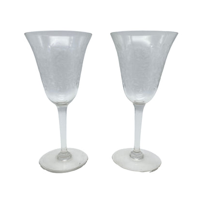 Weingläser florales Dekor Vintage Glas Blätterranken