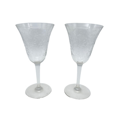 Weingläser florales Dekor Vintage Glas Blätterranken