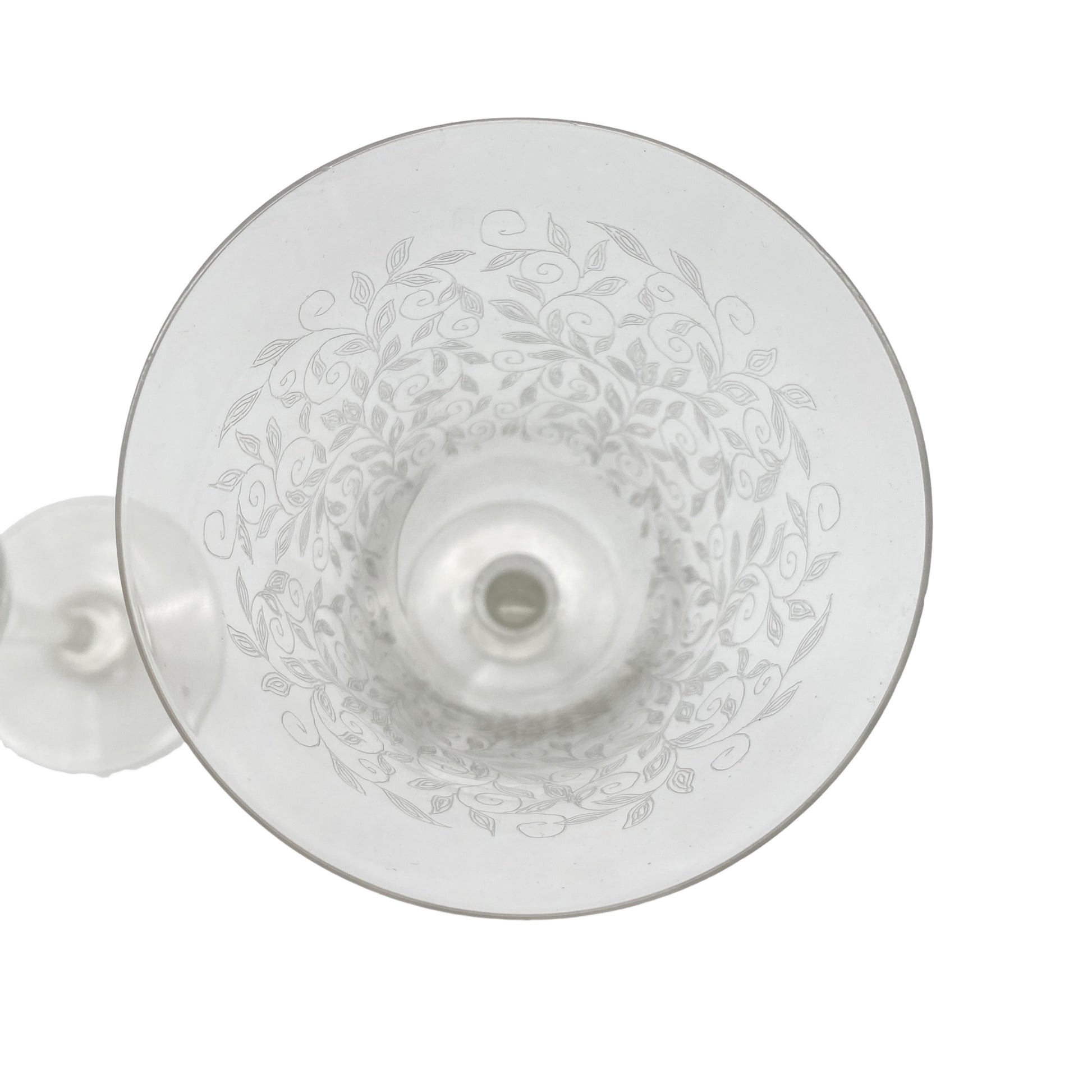 Weingläser florales Dekor Vintage Glas Blätterranken