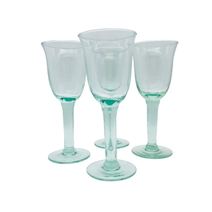 Weingläser grünlich Gläser Glas grün 4er Set Vintage