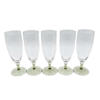 Weissweingläser Sektgläser Weingläser Rauchglas 5er Set Vintage 60er 70er Jahre