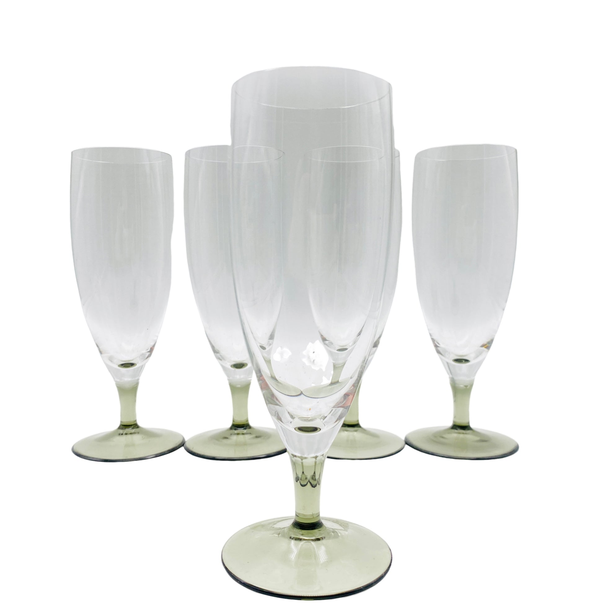 Weissweingläser Sektgläser Weingläser Rauchglas 5er Set Vintage 60er 70er Jahre