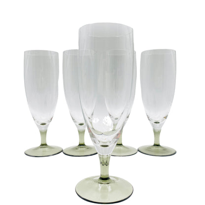 Weissweingläser Sektgläser Weingläser Rauchglas 5er Set Vintage 60er 70er Jahre