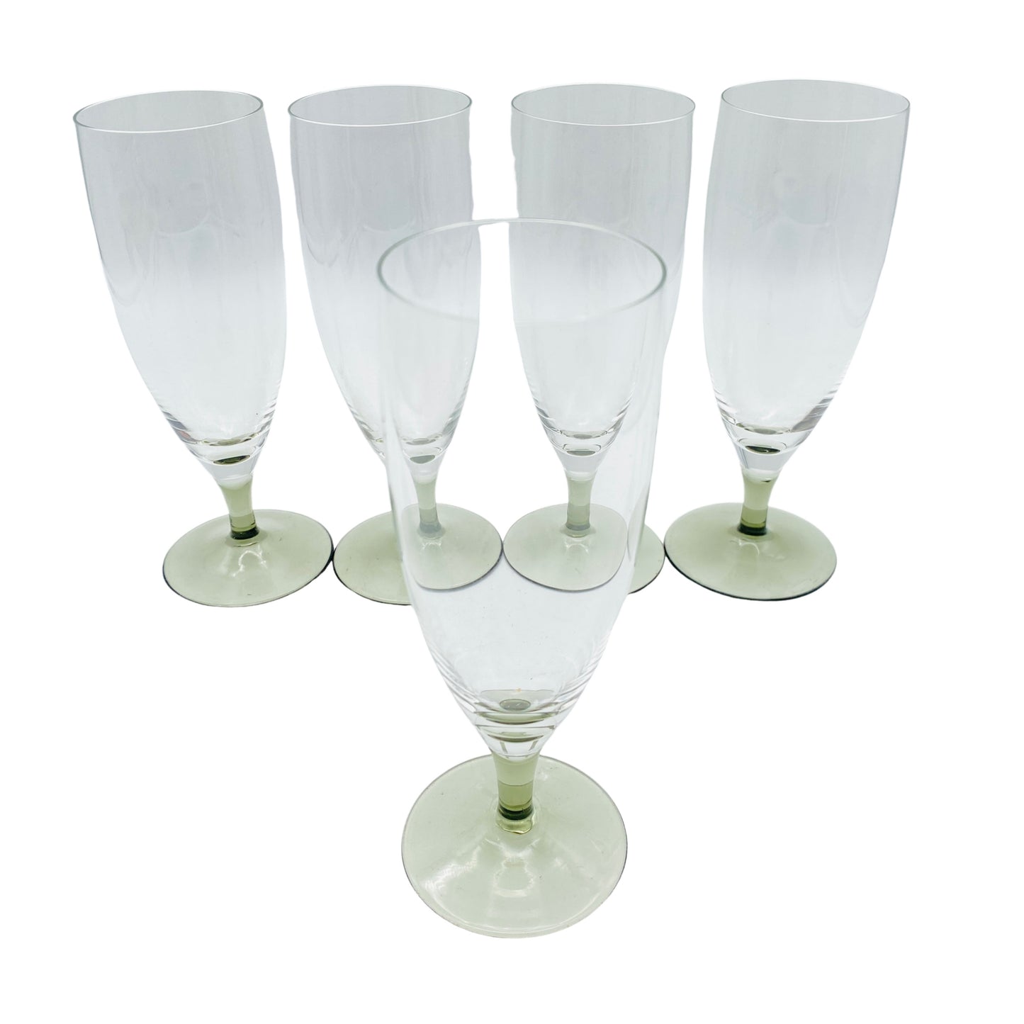 Weissweingläser Sektgläser Weingläser Rauchglas 5er Set Vintage 60er 70er Jahre