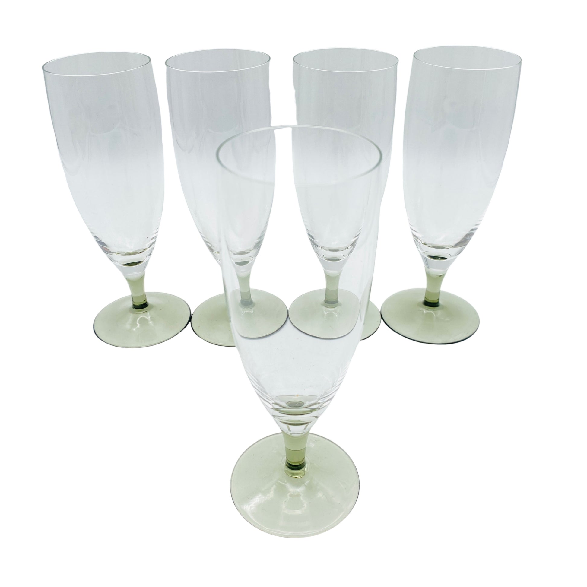 Weissweingläser Sektgläser Weingläser Rauchglas 5er Set Vintage 60er 70er Jahre
