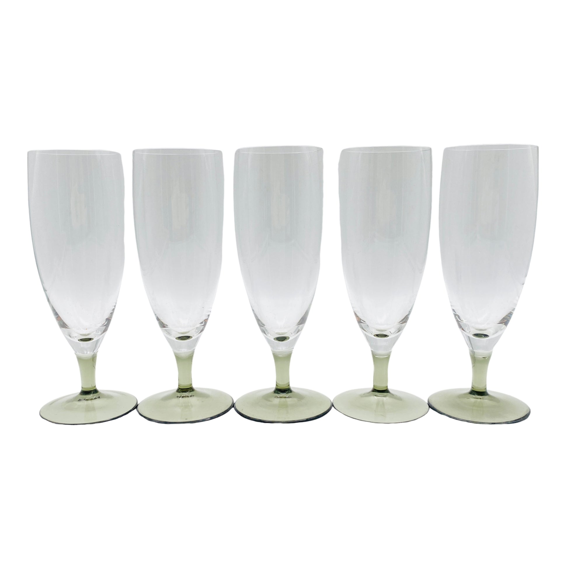 Weissweingläser Sektgläser Weingläser Rauchglas 5er Set Vintage 60er 70er Jahre