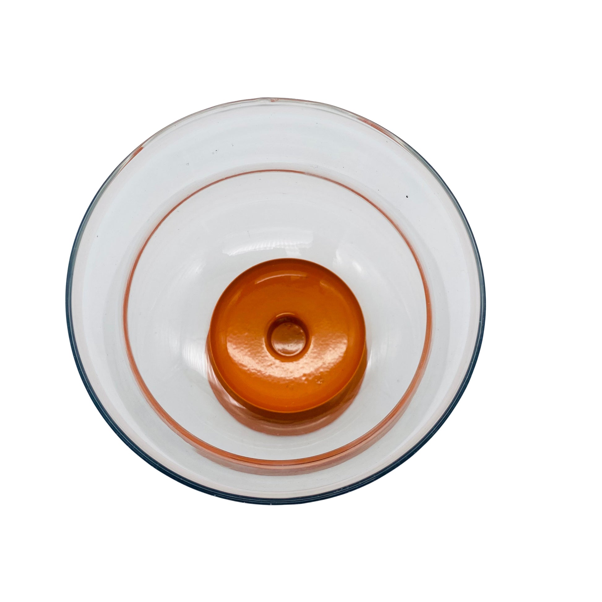 Windlicht Glas Metall orange 1970er Jahre Kerzenhalter