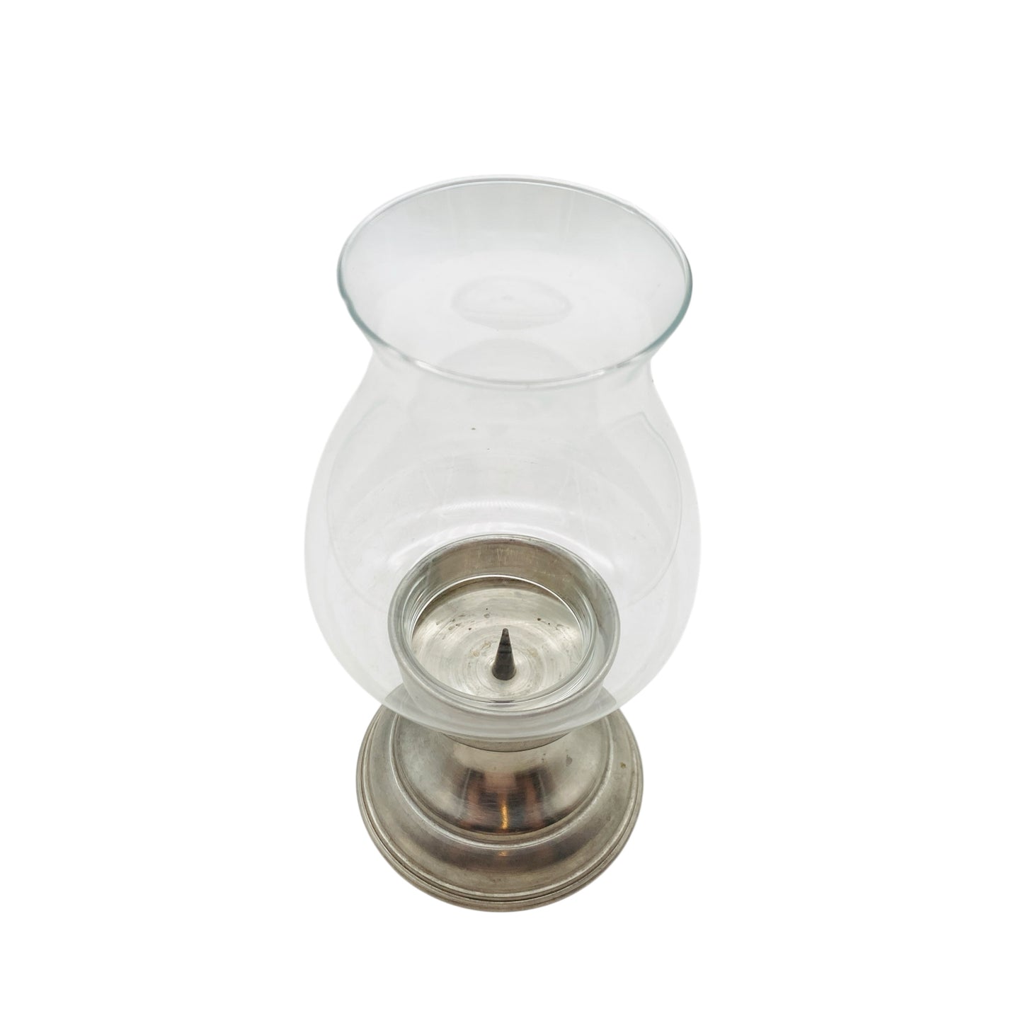 Zinn Windlicht mit Glaschirm 60er 70er Jahre für Stumpenkerzen Vintage Deko Garten Balkon