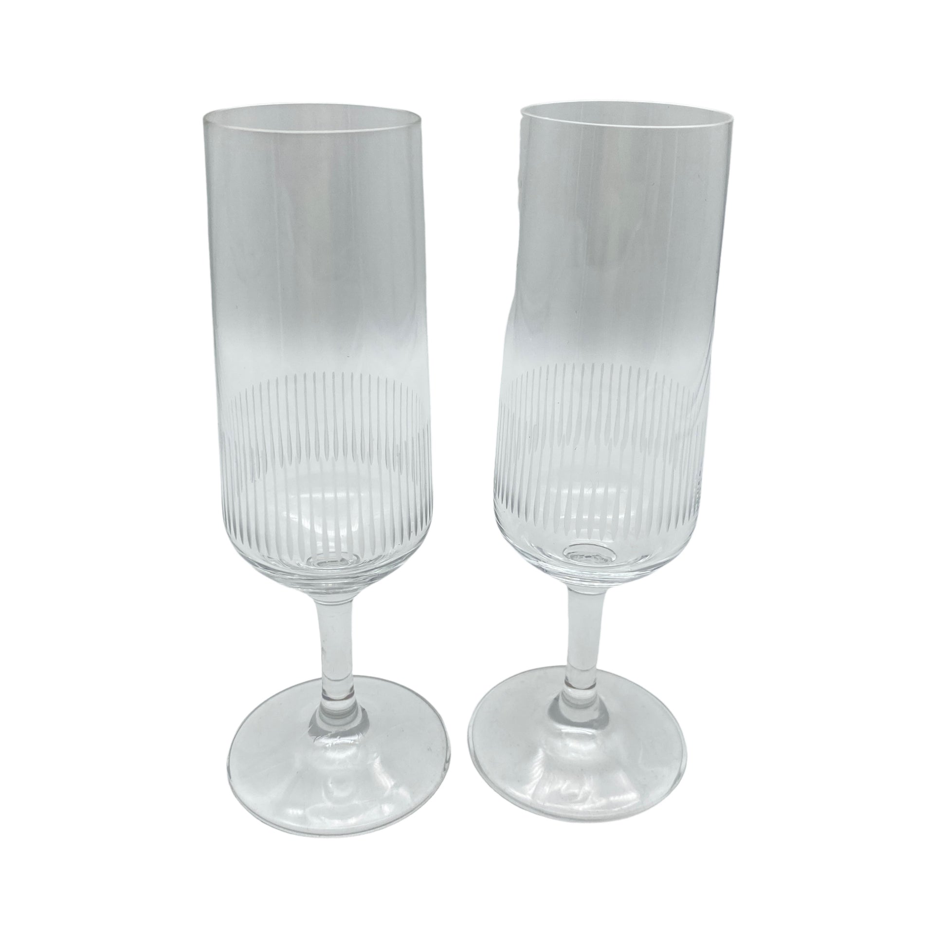 Zwiesel Sektgläser beschliffen Glas 60er 70er Vintage