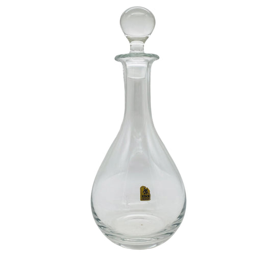EISCH Dekanter Glas mit Kugelstopfen Transparent 70er 80er H 31cm