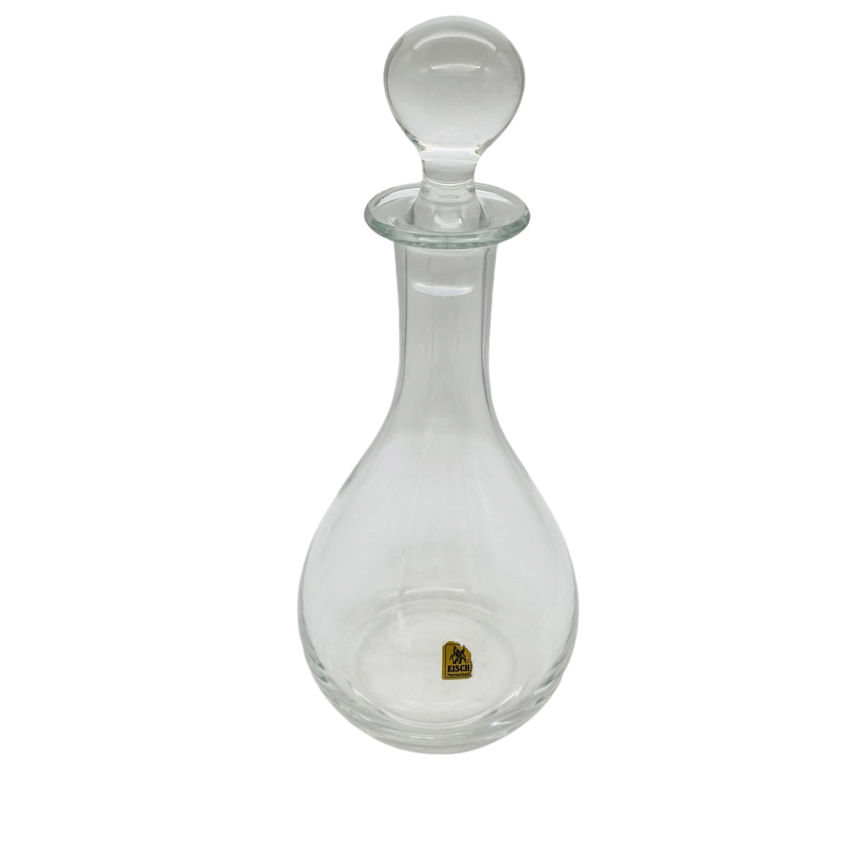 EISCH Dekanter Glas mit Kugelstopfen Transparent 70er 80er H 31cm
