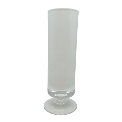 FRIEDRICH GLAS Vase Glas Weiß Überfangglas 60er 70er H 18,5cm