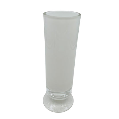 FRIEDRICH GLAS Vase Glas Weiß Überfangglas 60er 70er H 18,5cm