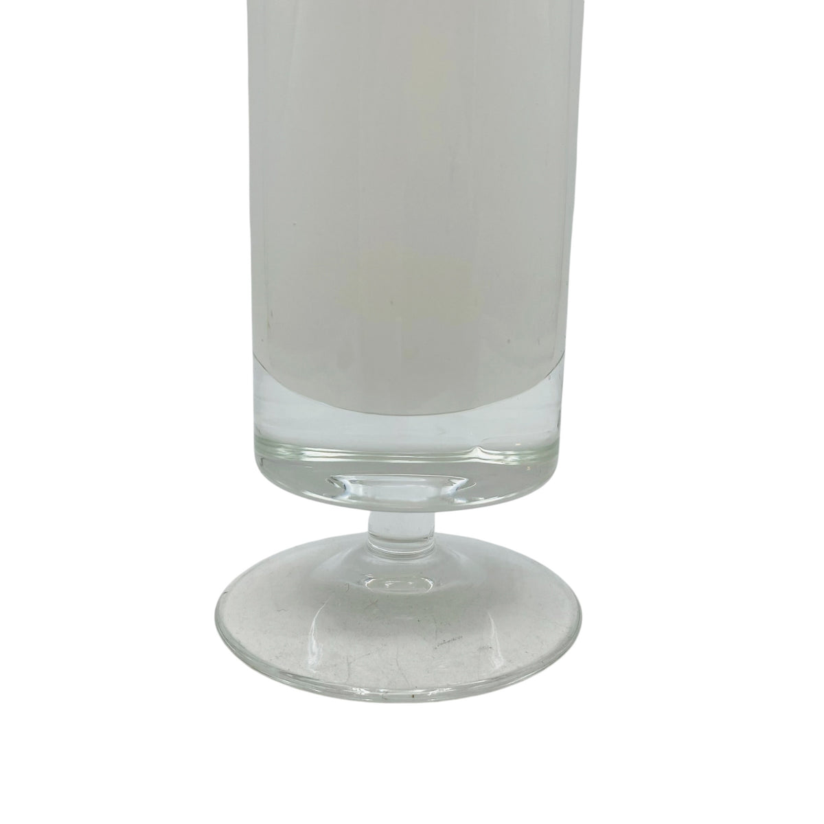 FRIEDRICH GLAS Vase Glas Weiß Überfangglas 60er 70er H 18,5cm