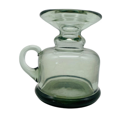 Vase Glas Rauchglas Grau mit Henkel 60er 70er H 10cm
