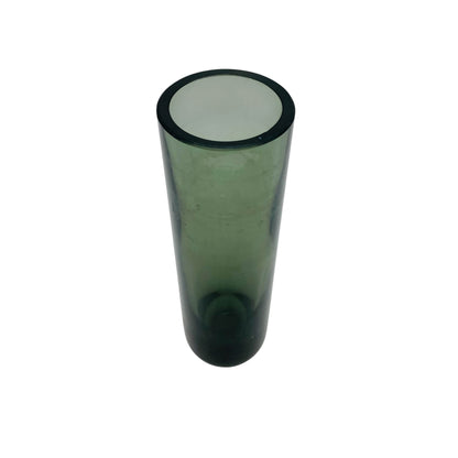 Vase Glas Rauchglas Grau Zylindervase 60er 70er H 19,3cm
