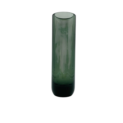Vase Glas Rauchglas Grau Zylindervase 60er 70er H 19,3cm