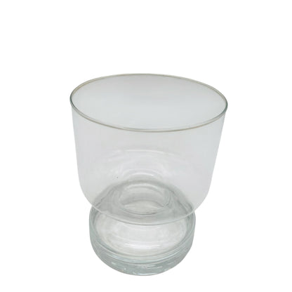 Vase Glas Transparent mit breitem Fuß 60er 70er H 12,1cm Mid Century Modern