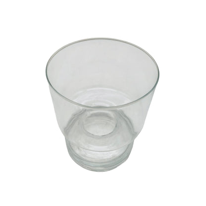 Vase Glas Transparent mit breitem Fuß 60er 70er H 12,1cm Mid Century Modern