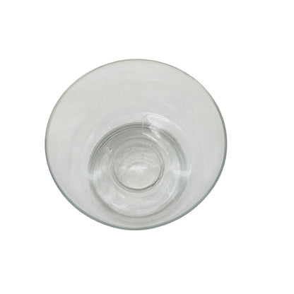 Vase Glas Transparent mit breitem Fuß 60er 70er H 12,1cm Mid Century Modern