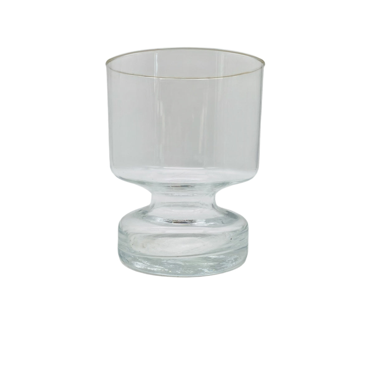 Vase Glas Transparent mit breitem Fuß 60er 70er H 12,1cm Mid Century Modern