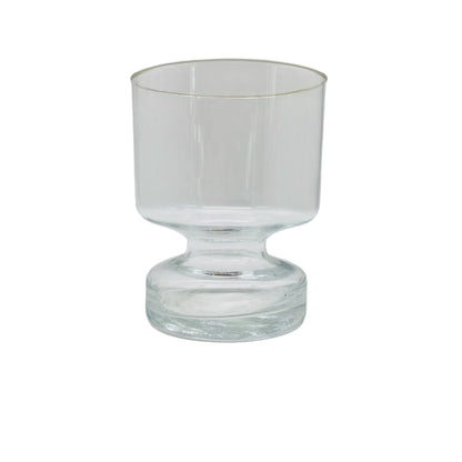 Vase Glas Transparent mit breitem Fuß 60er 70er H 12,1cm Mid Century Modern