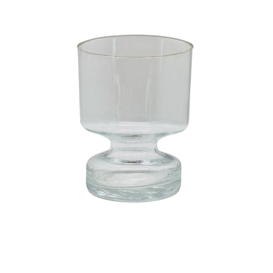 Vase Glas Transparent mit breitem Fuß 60er 70er H 12,1cm Mid Century Modern