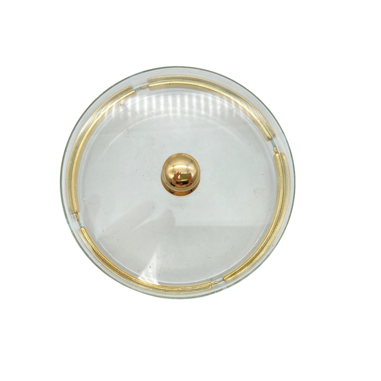 Glasdose Deckeldose Glas Vintage Prodotti Artigiani Alassio gold