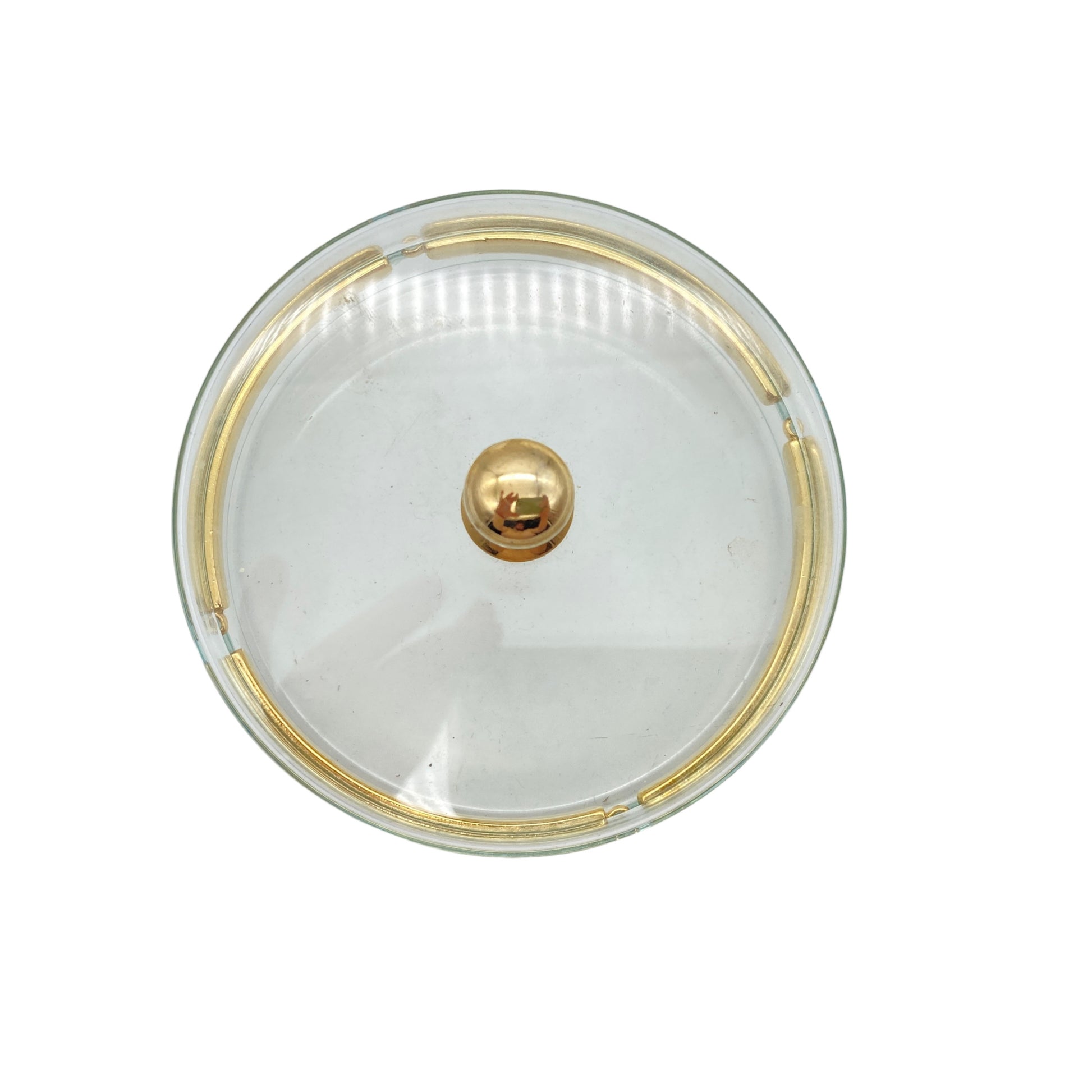 Glasdose Deckeldose Glas Vintage Prodotti Artigiani Alassio gold