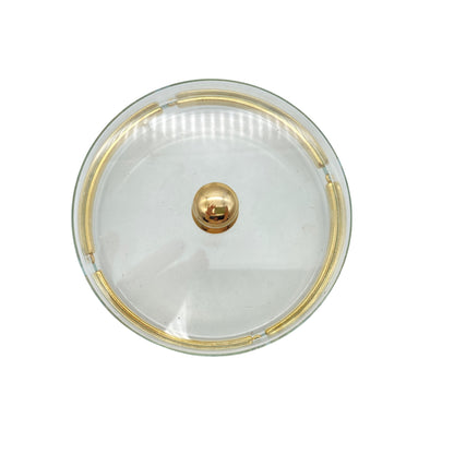 Glasdose Deckeldose Glas Vintage Prodotti Artigiani Alassio gold