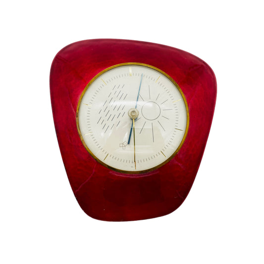 BAROMASTER Hydrometer Kupfer Emaille Rot 50er 60er H 16cm – Produktfoto 1